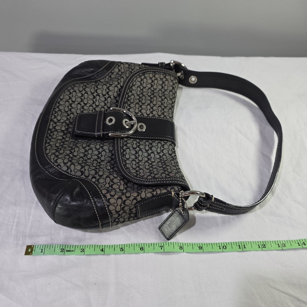 Vintage Coach F10926 Signature Soho Black Leather Buckle Y2K Flap Shoulder Bag. - Picture 13 of 14